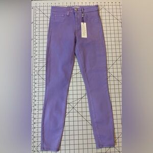 NWT L’AGENCE Women’s Size 23 Coated Lavender Margot High Rise Skinny Jeans
